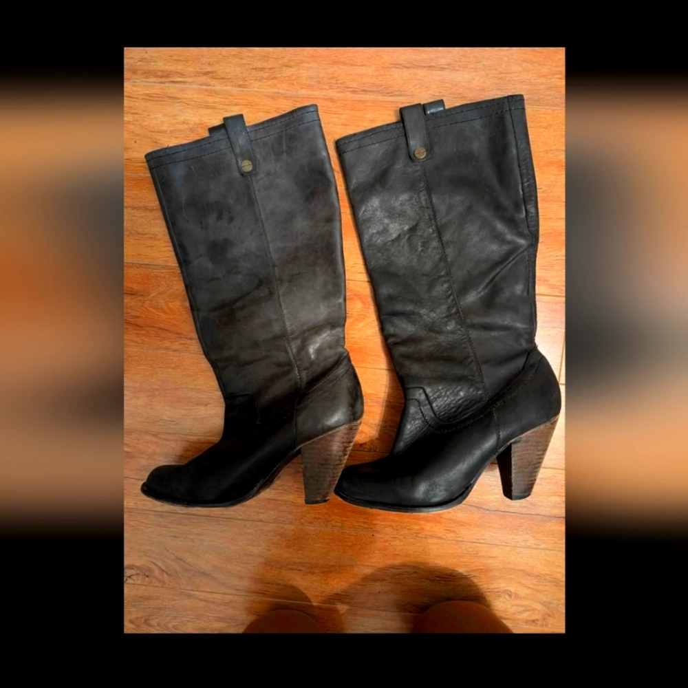 Aldo Black Leather Women's Boots